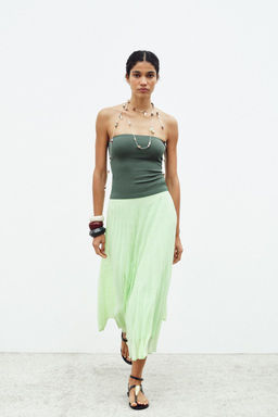 PLEATED MIDI SKIRT