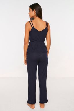 Trendyolmilla Antrasit Fitilli Ip Ask?l? Orme Pijama Tak?m? THMSS21PT0125 фото 18