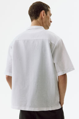 Camisa resort en mezcla de lino Relaxed Fit - H&m фото 9
