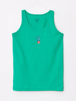 Bisiklet Yaka Bask?l? Pamuklu Erkek ?ocuk Atlet 2li - Waikiki фото 3