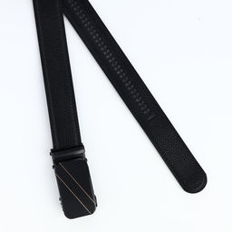 Ремень мужской, 120×3.5 см, кожа под флотер, пряжка автомат, прошив, чёрный