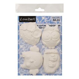 Заготовка для декорирования Love2art ВА-01 Набор заготовок для декорирования гипс 21 х 16 х 2 см 4 шт 2-й сорт Совята