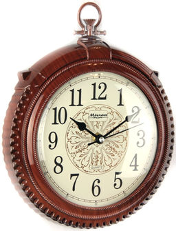 Настенные часы Mirron круглые коричневые P3078ADK