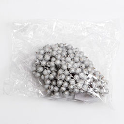 Цена за 5 шт. Декоративные ягодки, серебряные, 7×6×7 см, 40 ягод