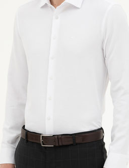 Beyaz Slim Fit Uzun Kollu G_mlek