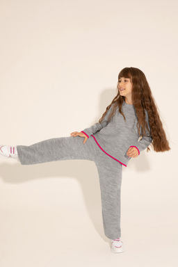 Серый меланжевый свитер для девочки - U.s. polo assn фото 7