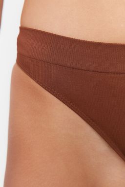 Trendyolmilla Kahverengi-Nude 2li Paket Seamless/Dikissiz Tanga Orme Kulot THMAW23KU00139  фото 13