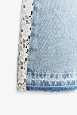 Z1975 WIDE-LEG HIGH-WAIST JEANS WITH CROCHET TRIM - Zara фото 11