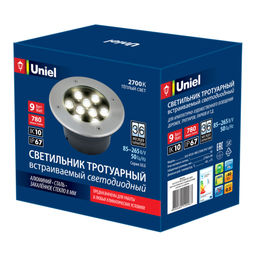 ULU-B12A-9W/2700K IP67 GREY Светильник светодиодный уличный. Архитектурный встраиваемый. Теплый белый свет (2700К). Корпус серый. TM Uniel. - Volpe фото 2