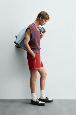 KNIT VEST WITH CONTRAST DETAIL - Zara фото 4