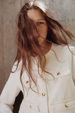 Chaqueta denim sin cuello - H&m фото 3