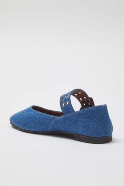 Trendyolmilla Shoes Mavi Denim Kusgozu Detayl? Tokal? Badem Burun Mary Jane Kad?n Babet TAKSS25BE00050  фото 5