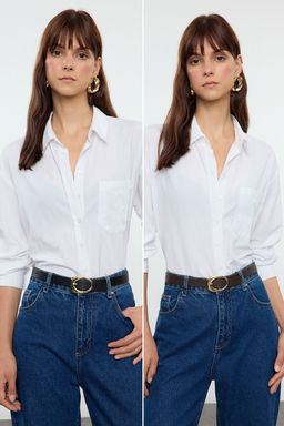 Trendyolmilla Siyah-Kahverengi Tokal? 2li Paket Deri Gorunumlu TWOAW25KE00004