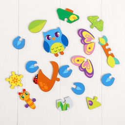 Головоломка пазл из крупных деталей Лесные животные - Лесная мастерская фото 3