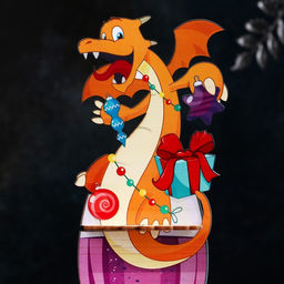 Салфетница деревянная Доляна Огненный Дракон, символ года 2024, 221010 см  фото 3