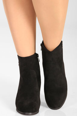 Ботинки женские замшевые на каблуке