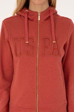 Kad_n Kiremit Fermuarl_ Kap__onlu Basic Sweatshirt - U.s. polo assn фото 6