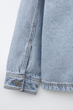 SOBRECAMISA DENIM CAPUCHA DESMONTABLE FELPA / Azul medio - Zara фото 6