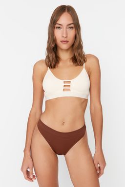 Trendyolmilla Kahverengi-Nude 2li Paket Seamless/Dikissiz Tanga Orme Kulot THMAW23KU00139  фото 12