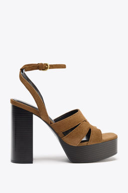 PLATFORM SPLIT SUEDE SANDALS - Zara фото 10
