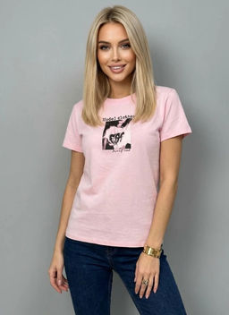 K13458 Футболка OVER SIZE (плотный хлопок) РОЗОВЫЙ