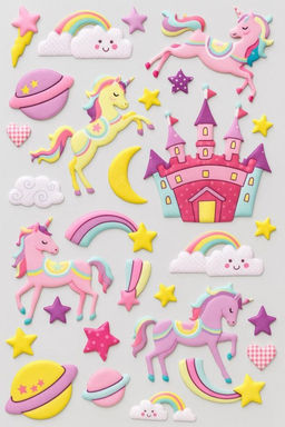 Наклейки объемные "Magic princess new" (9*22,5 см)