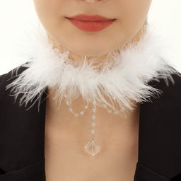 Чокер Легкость с бусинами, цвет белый, металл серебро, 48 см