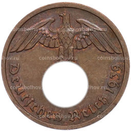 Монета 2 рейхспфеннига 1939 года F Германия