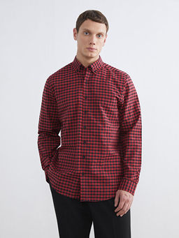 Regular Fit Ekose Poplin Erkek G?mlek