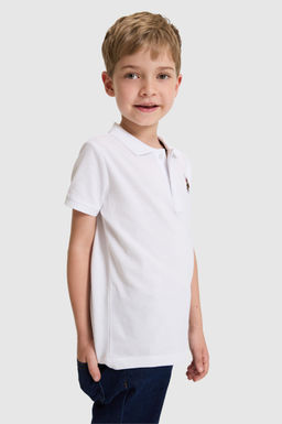 Erkek _ocuk Beyaz Polo Yaka Basic Ti__rt - U.s. polo assn фото 3
