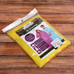 Цена за 2 шт. Дождевик-плащ "Катрина" с капюшоном и завязками, на кнопках 60 Мкрн 115см желтый ДоброСад