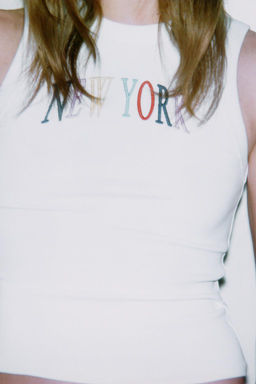 EMBROIDERED SLOGAN TOP - Zara фото 7