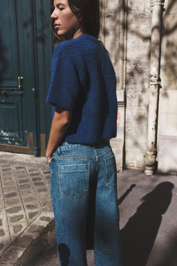 JEANS Z1975 STRAIGHT HIGH WAIST TURN-UP HEM - Zara фото 9