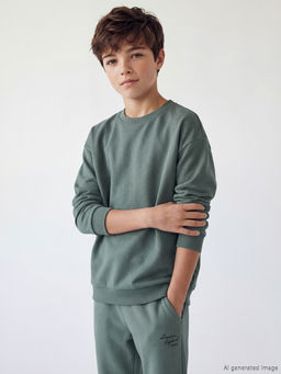 Bisiklet Yaka Erkek ?ocuk Sweatshirt