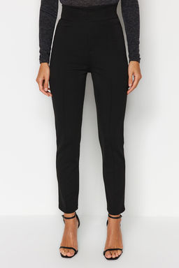 TRENDYOLMILLA Lacivert Toparlay?c? Yuksek Bel Nervurlu Beli Lastikli Slim Fit Kal?n Orme Pantolon TWOAW24PL00114  фото 2