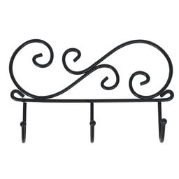Вешалка настенная металл. "Кружева 3" 20см (3 рожка, черная)