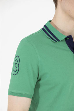 Мужская зеленая футболка с воротником поло Basic - U.s. polo assn фото 14
