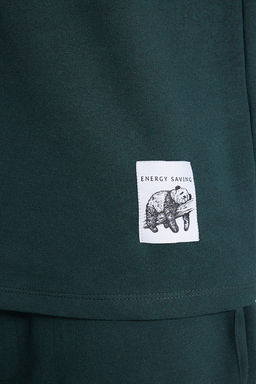 TRENDYOL MAN Lacivert Regular Fit Etiket Deteyl? Orme Pijama Tak?m? TMNAW24PT00029 - Trendyolmilla фото 3