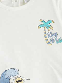 Bask?l? Erkek Bebek Ti??rt ve ?ort 2li