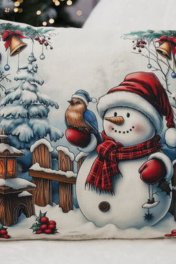 Наволочка декоративная новогодняя 2 шт рогожка