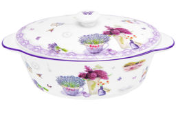 Жюльенница-кокотница 250 мл 16*10*8 см Лаванда с крышкой, NEW BONE CHINA - Elan gallery фото 4