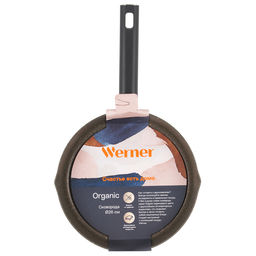 51447 WERNER Сковорода ORGANIC STONE STYLE 26x5,3 см с индукционным дном, с двухслойным антипригарным покрытием Pfluon, бакелитовая ручка с покрытием Soft Touch. Цвет: коричневый. Материал: прессованный алюминий. Толщина стенок и дна: 2,8 мм.  фото 7