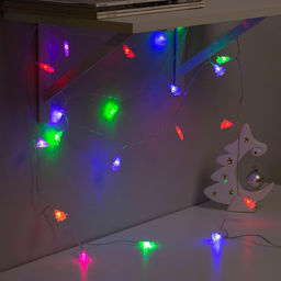 Гирлянда Нить 5 м с насадками Ёлка в крапинку, IP20, прозрачная нить, 20 LED, свечение мульти (RG/RB), мигание, 220 В - Luazon lighting фото 4