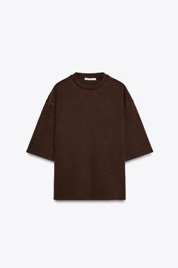 WASHED EFFECT INTERLOCK T-SHIRT - Zara фото 21