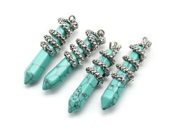 Подвеска Дракон с бирюзой иранской имитация 15*58мм