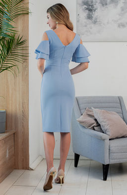 Нарядное платье футляр голубой - Donna saggia фото 5