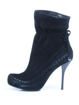 02-002-501/1/21 BLACK Полусапоги женские (натуральная замша,байка) - Фабричный китай фото 5