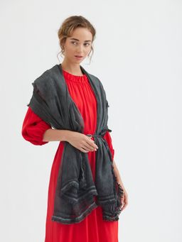 Большой красивый палантин из жатой ткани - Tantino фото 5