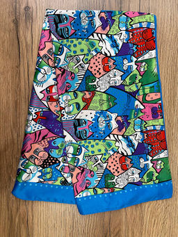 K13594 Платок 60/60 шелк искусственный СИНИЙ