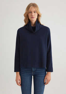 Bogazl? Kol Detayl? Lacivert Tisort - Mavi фото 5